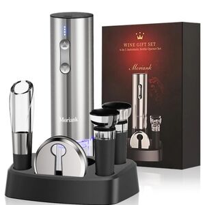 Silver Wine Gift Set - 6-in-1 Automatic Bottle Opener